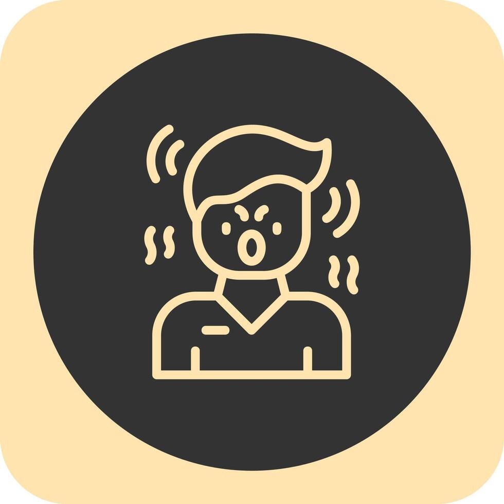 Indignation Linear Round Icon vector