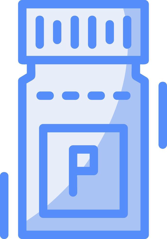 Parking ticket Line Filled Blue Icon vector