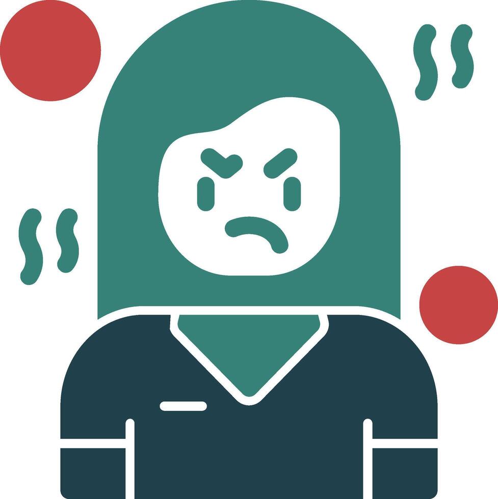 Disapproval Glyph Two Color Icon vector