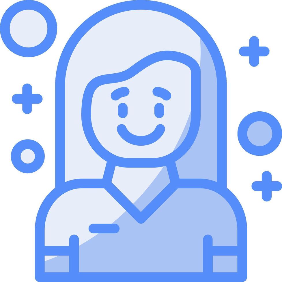 ansioso línea lleno azul icono vector