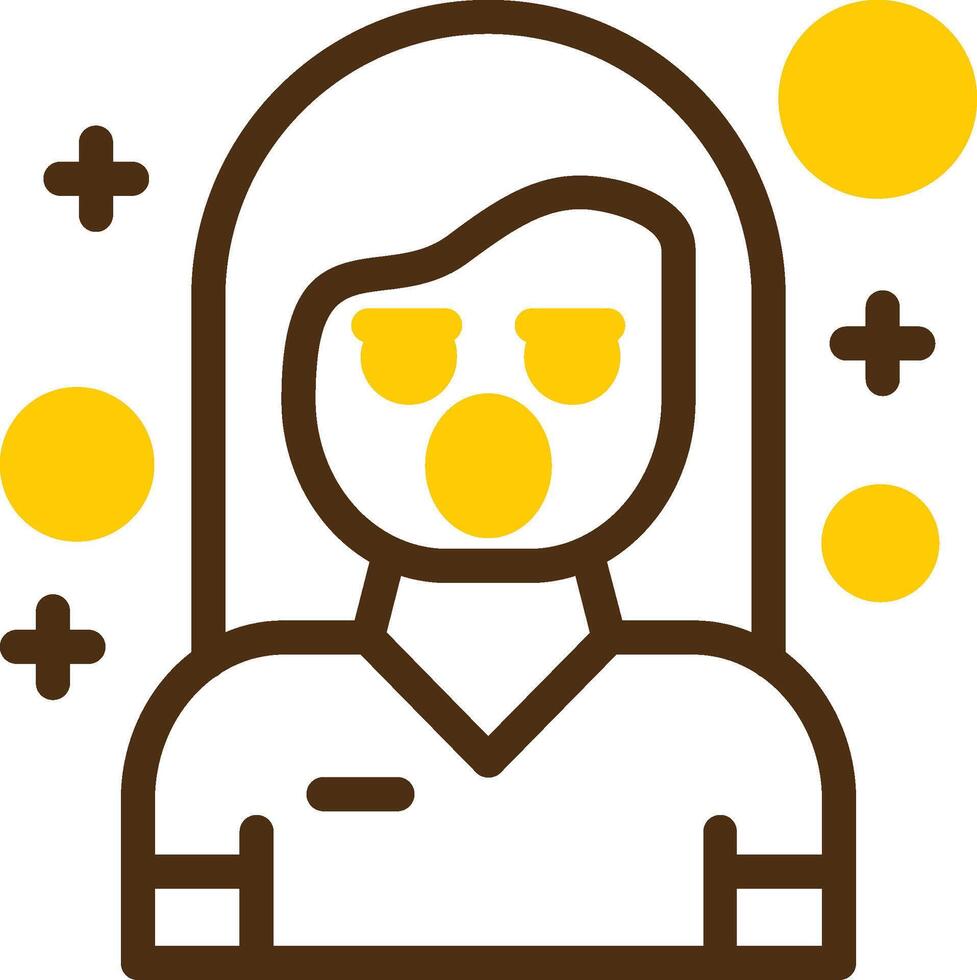 Hesitation Yellow Lieanr Circle Icon vector