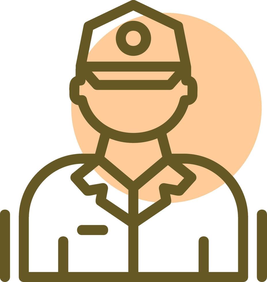 Parking warden Linear Circle Icon vector