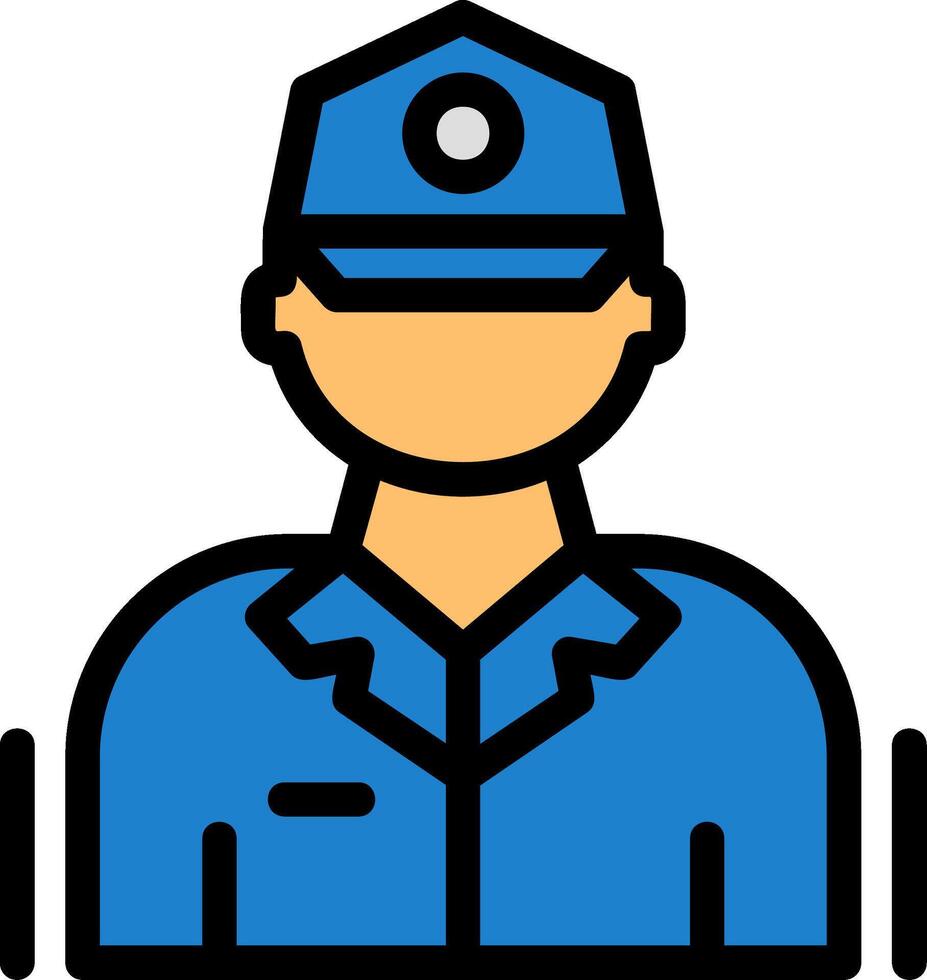 Parking warden Line Filled Icon vector