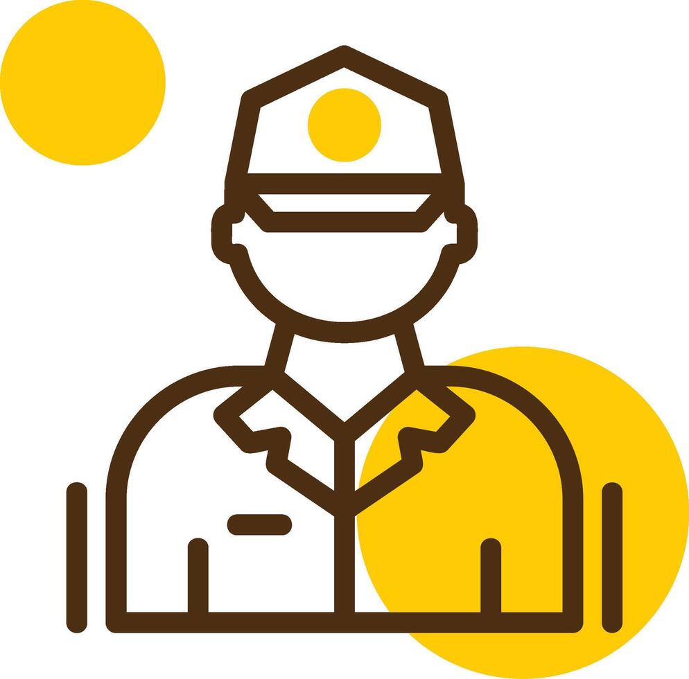 Parking warden Yellow Lieanr Circle Icon vector