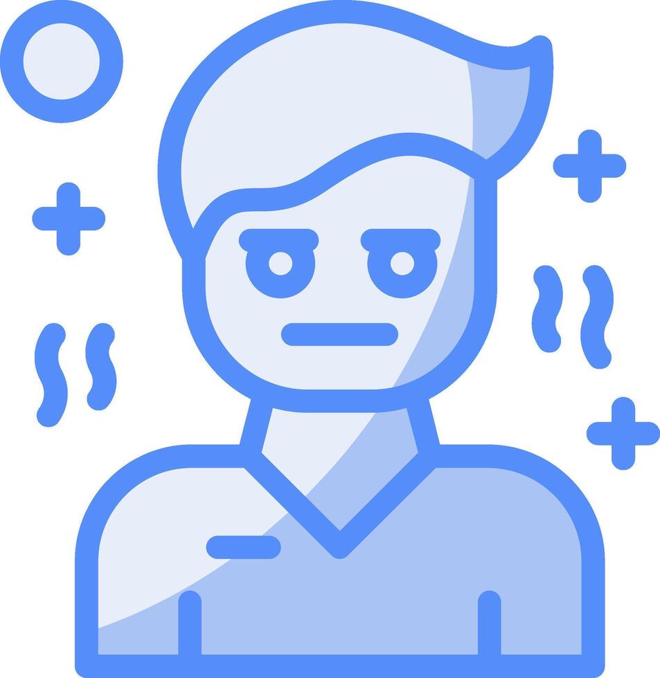 desinterés línea lleno azul icono vector