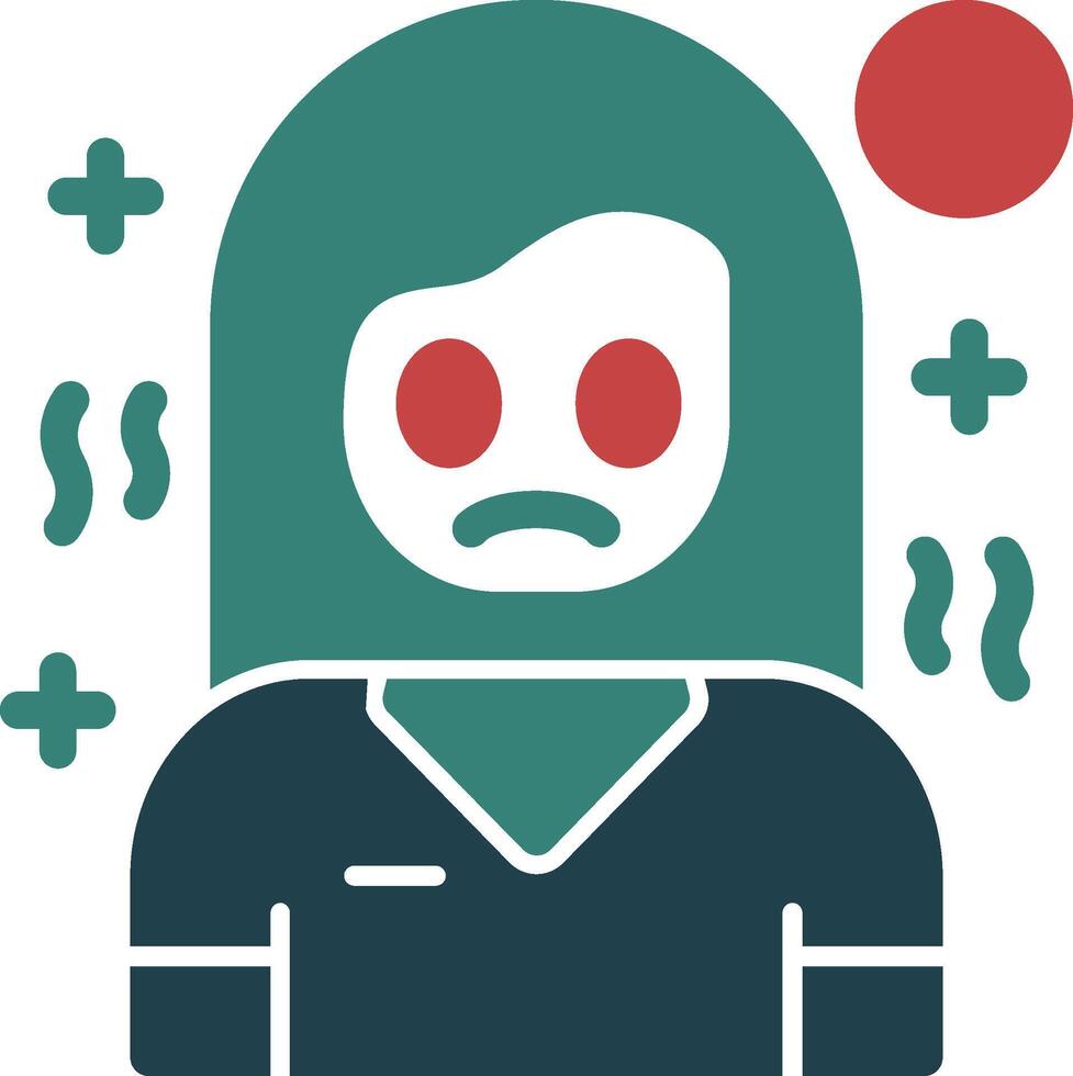 Pity Glyph Two Color Icon vector