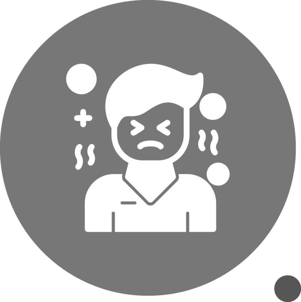 incomodidad glifo sombra icono vector