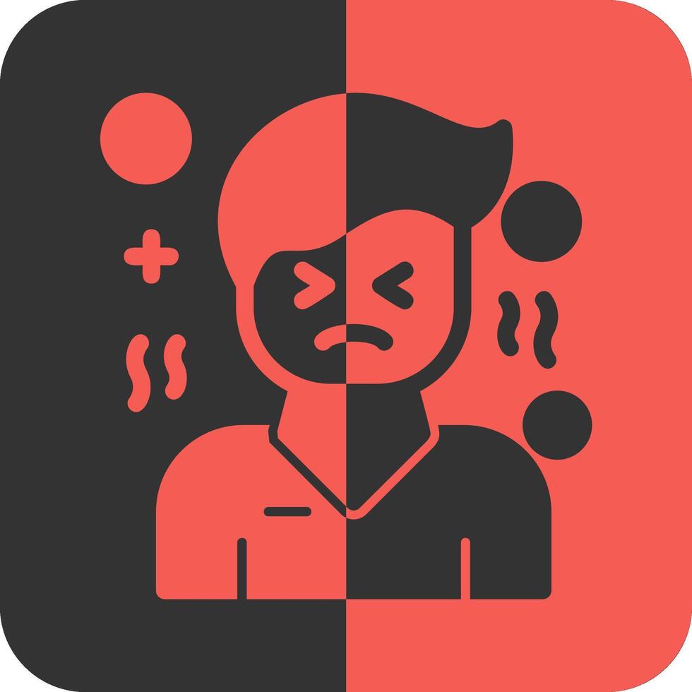 incomodidad rojo inverso icono vector