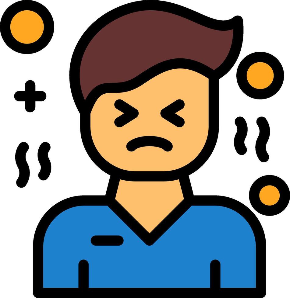 Discomfort Line Filled Icon vector