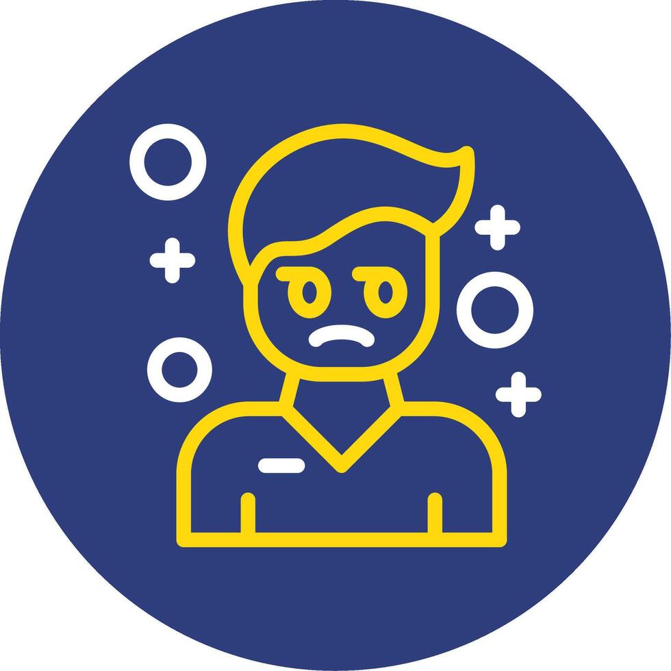 Cynicism Dual Line Circle Icon vector