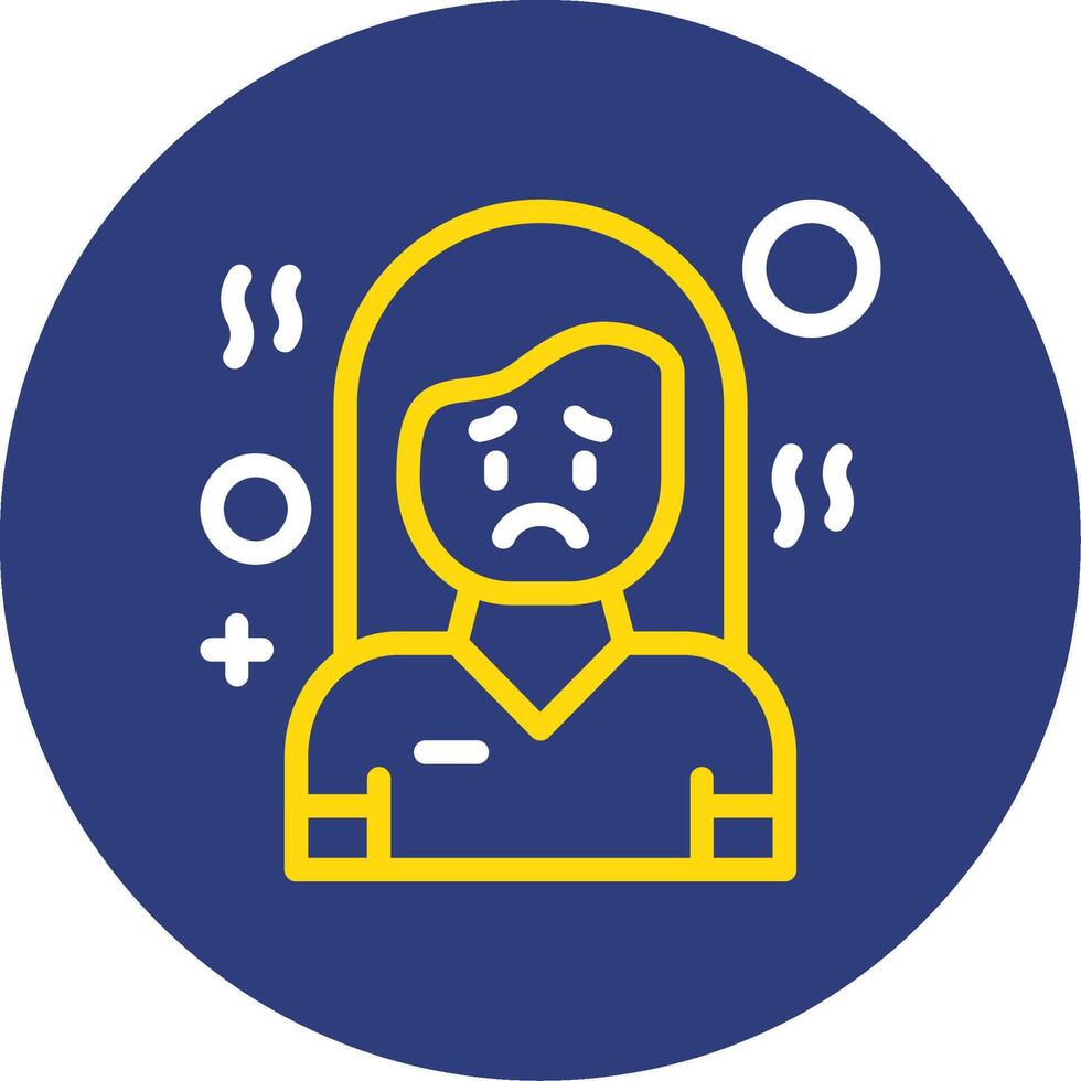 Disconcertment Dual Line Circle Icon vector