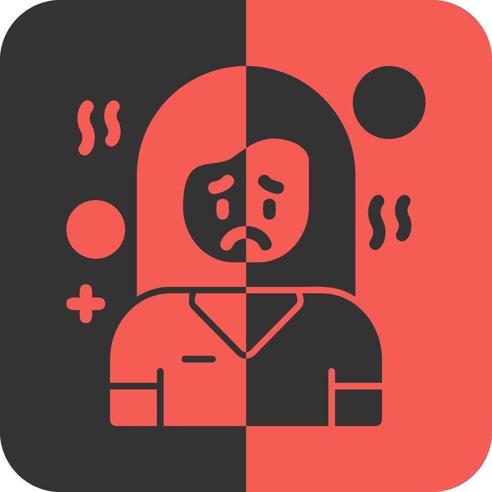 Disconcertment Red Inverse Icon vector