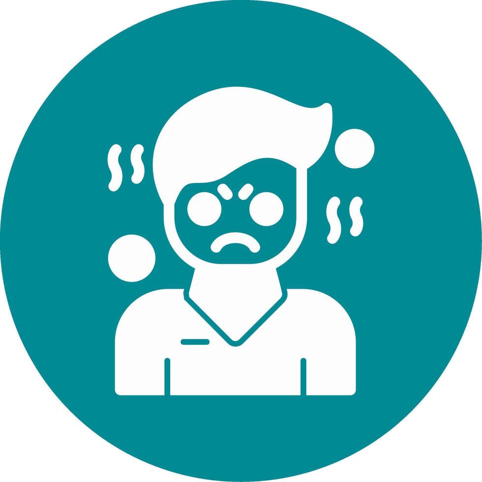 Irritation Glyph Circle Icon vector