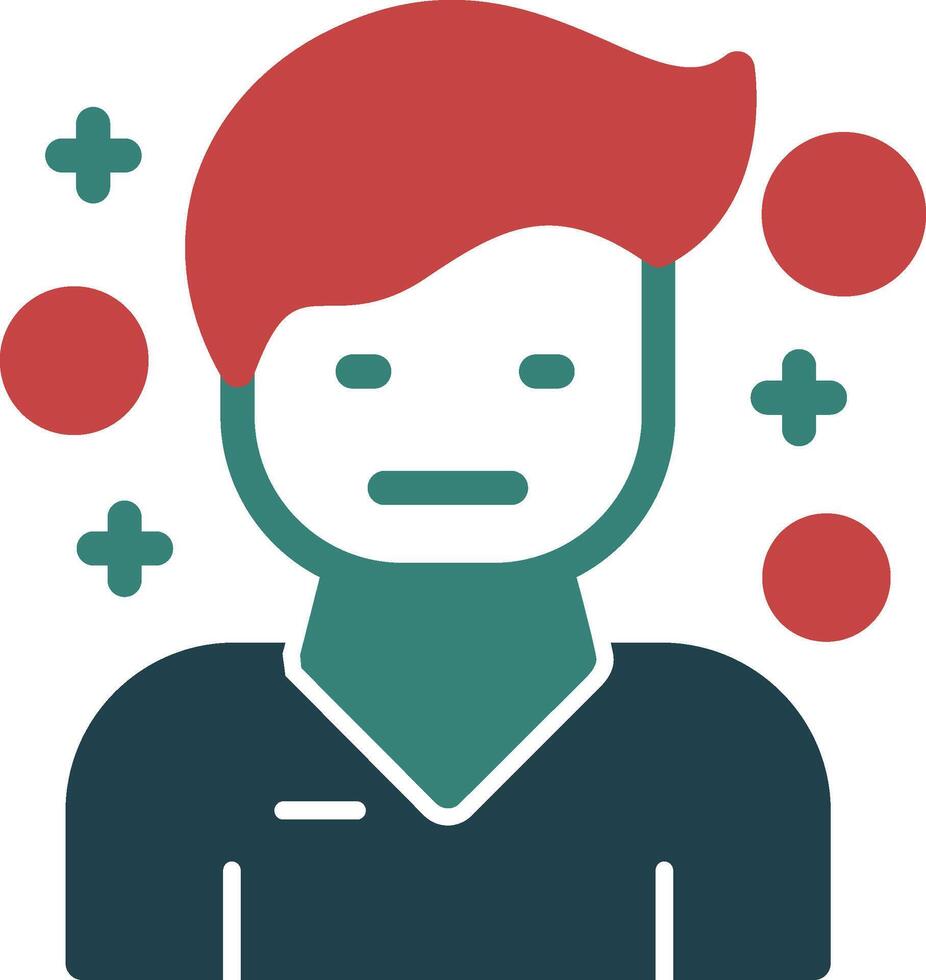 Pessimism Glyph Two Color Icon vector