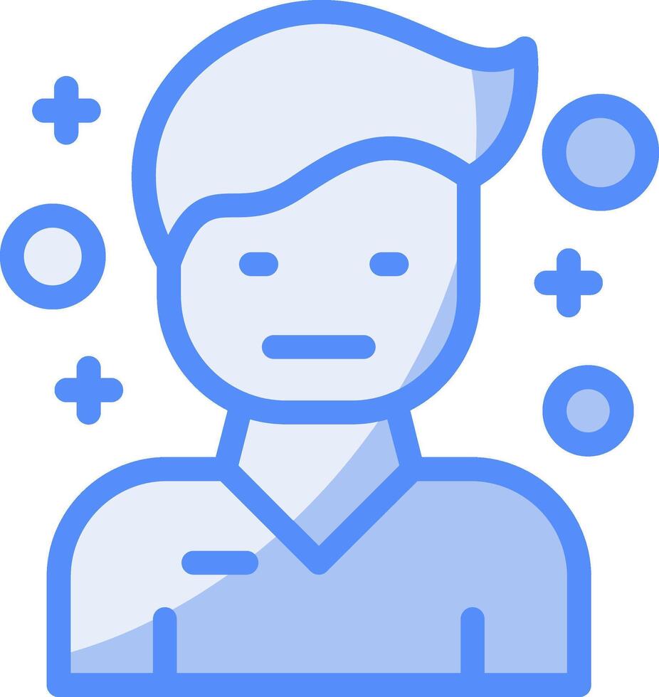 Pessimism Line Filled Blue Icon vector