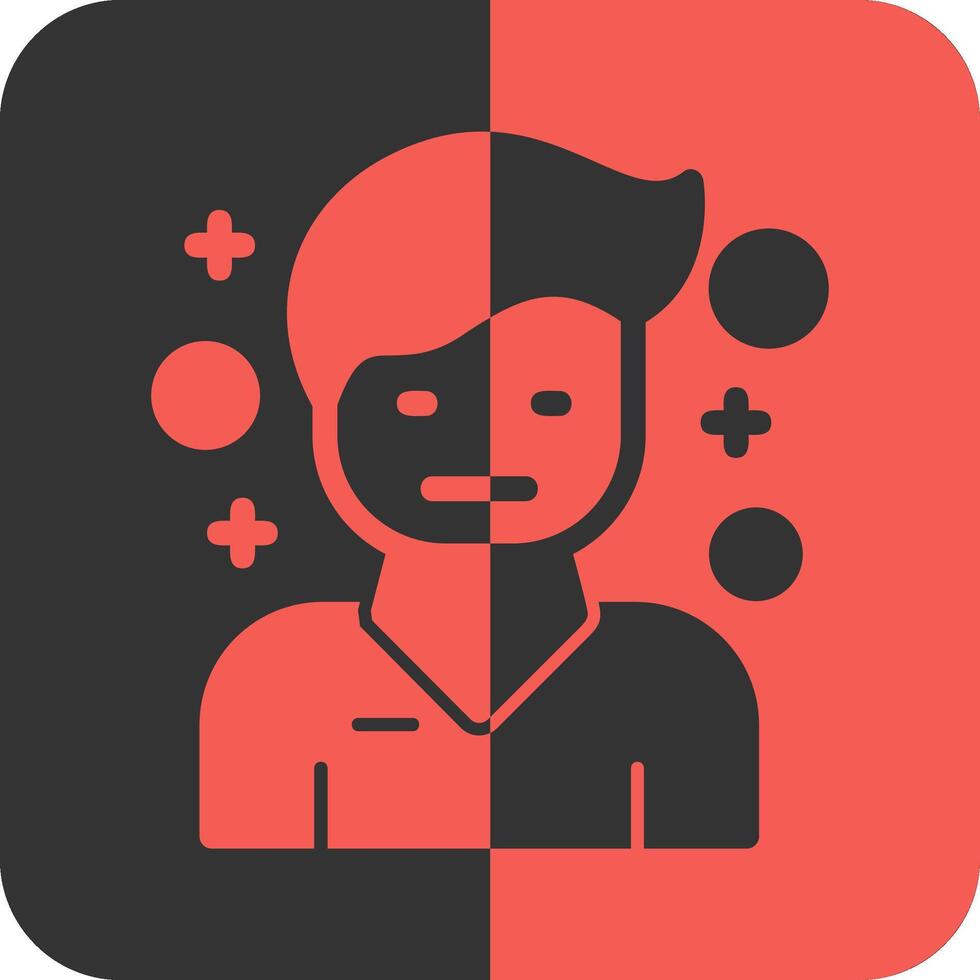 Pessimism Red Inverse Icon vector
