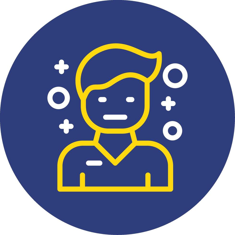 Pessimism Dual Line Circle Icon vector