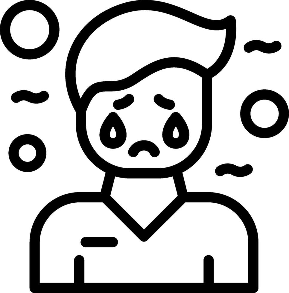 Melancholy Line Icon vector