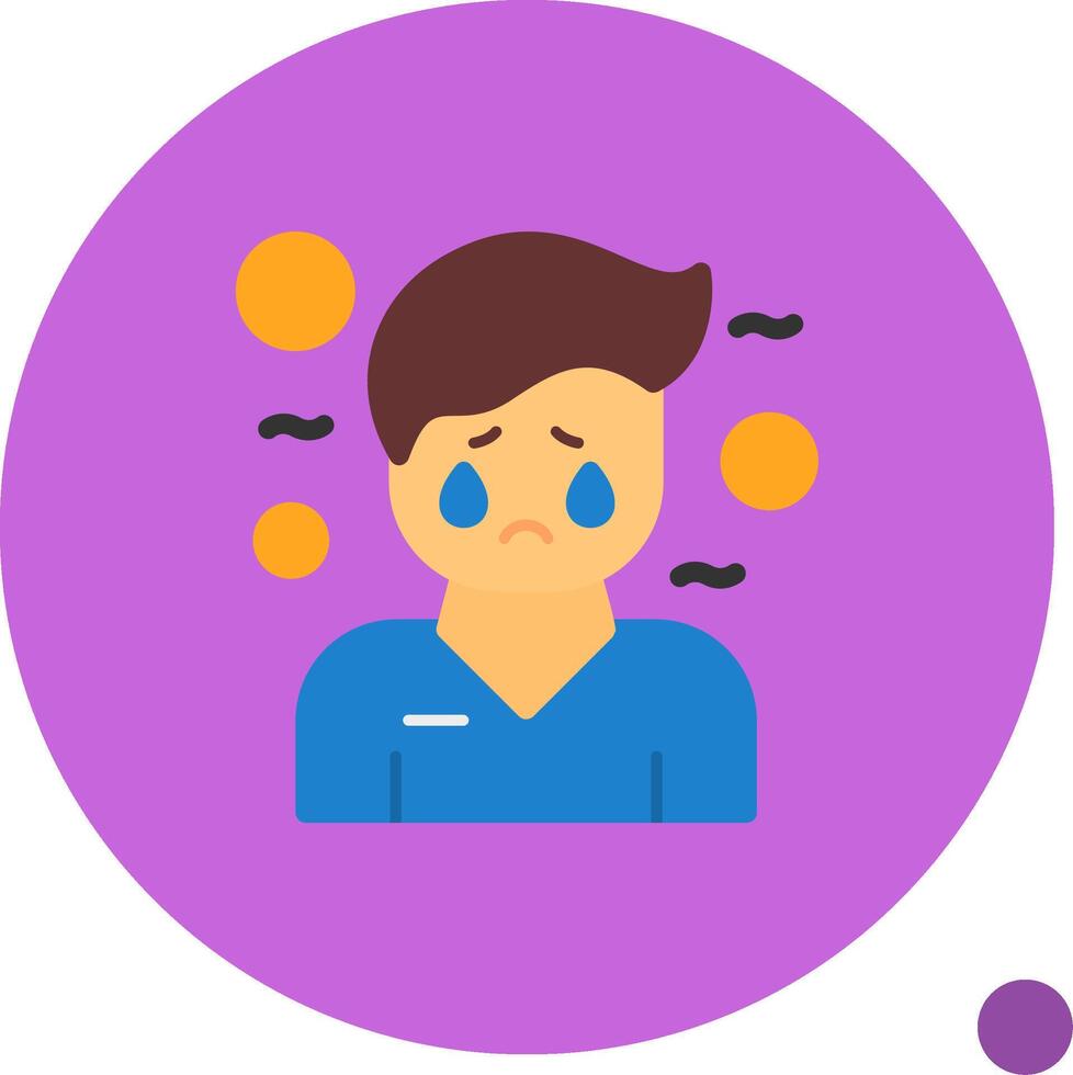 Melancholy Flat Shadow Icon vector