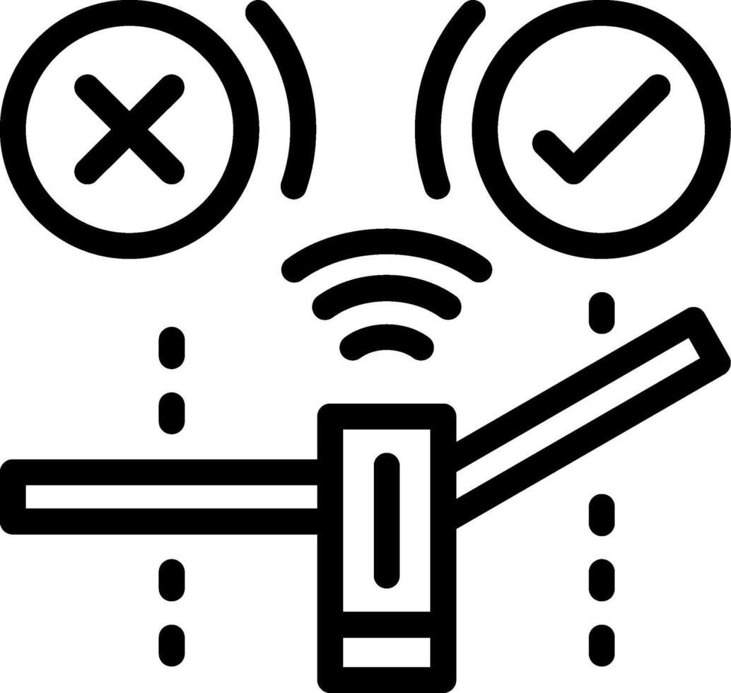 automático portón línea icono vector