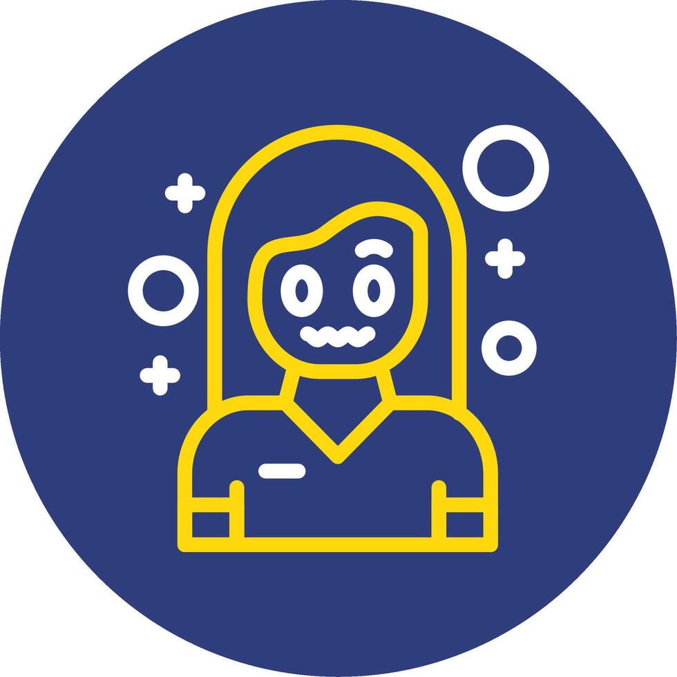 Puzzlement Dual Line Circle Icon vector