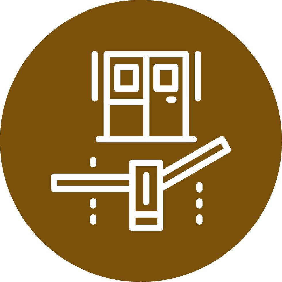 Manual gate Outline Circle Icon vector