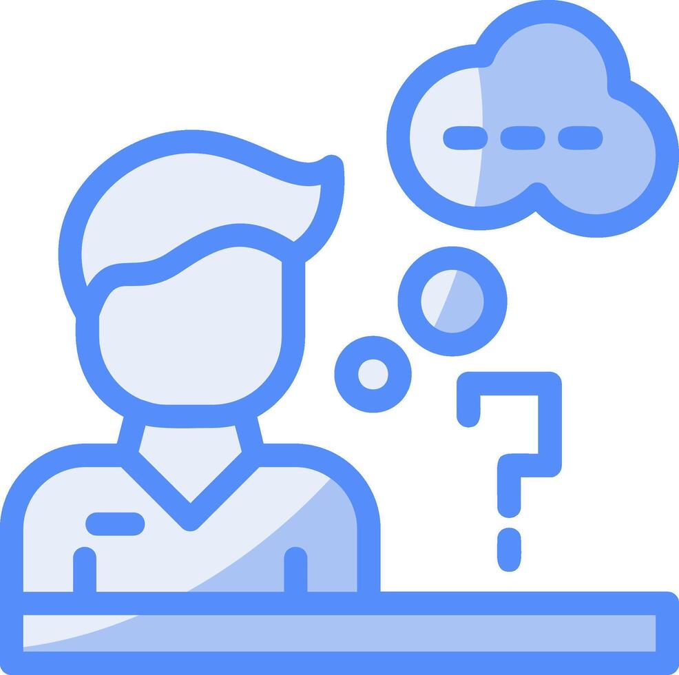 Longing Line Filled Blue Icon vector