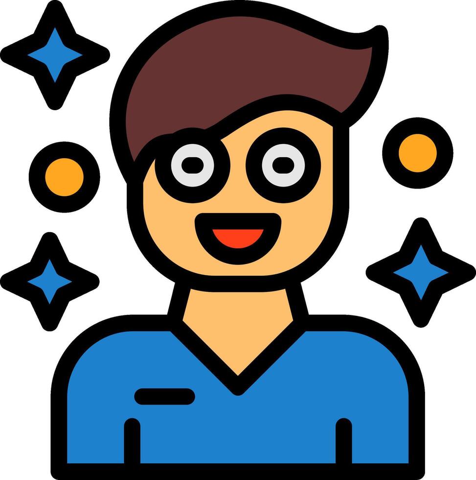 Enthusiasm Line Filled Icon vector