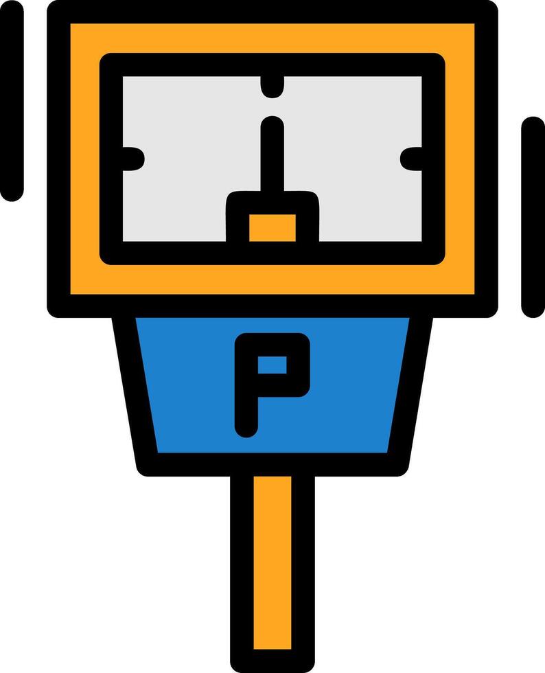 Parking meter Line Filled Icon vector