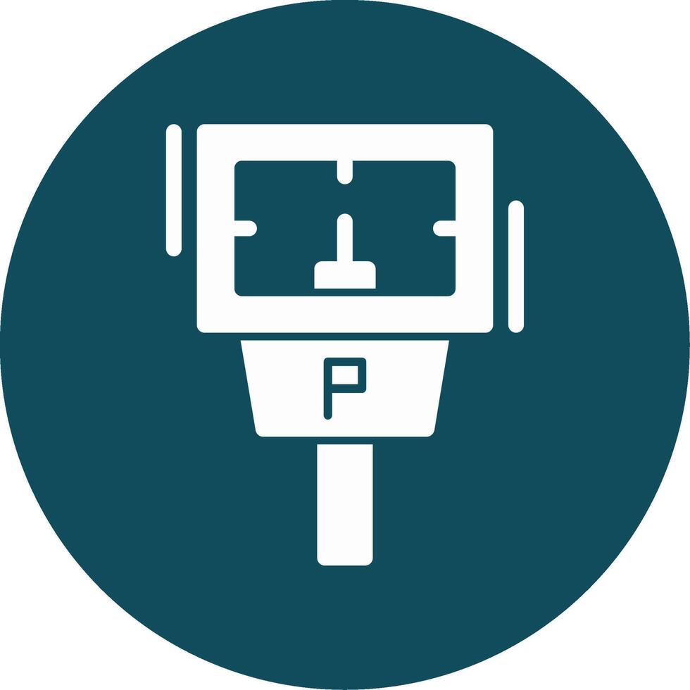 Parking meter Glyph Circle Icon vector