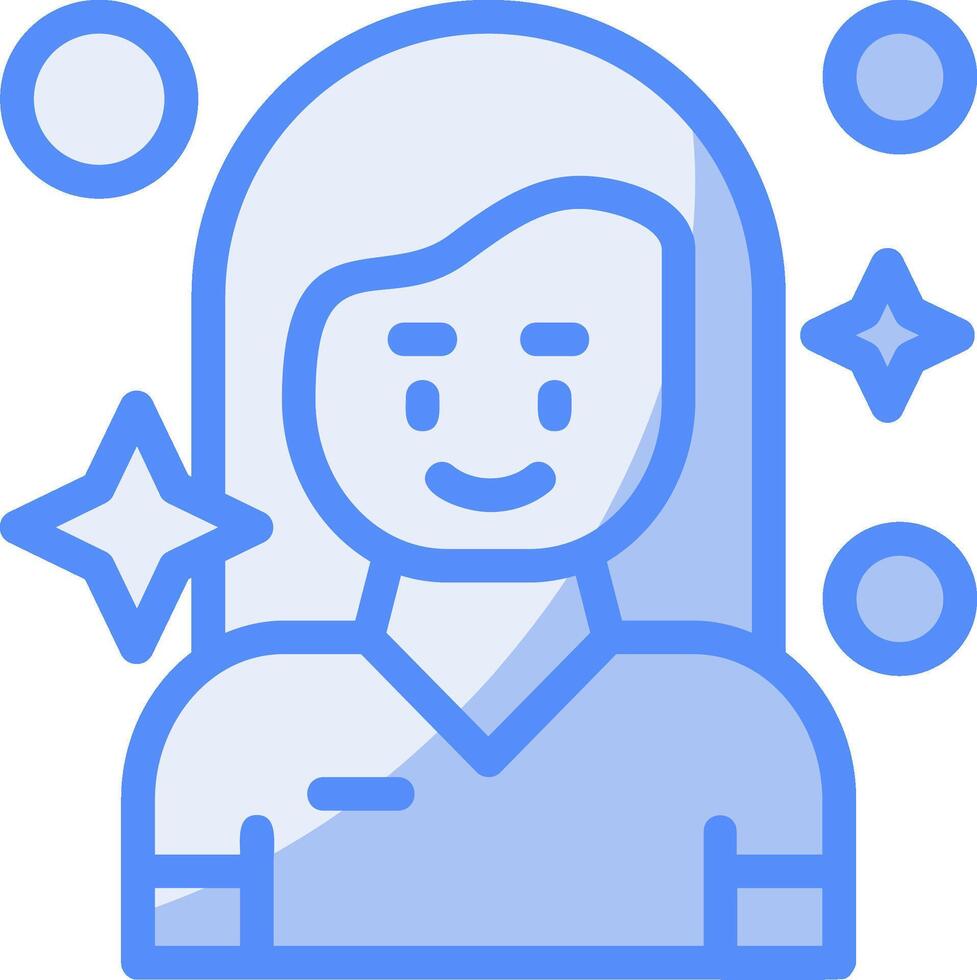 satisfacción línea lleno azul icono vector