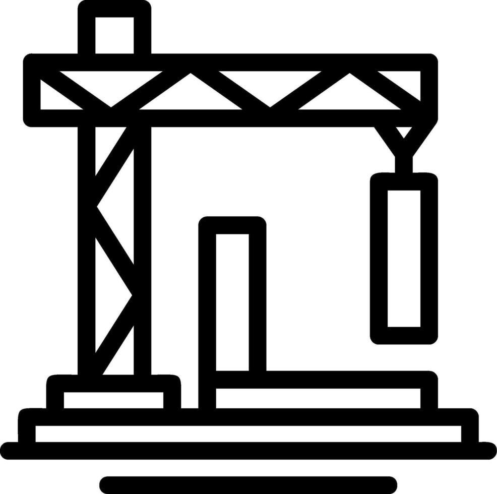 icono de línea de sitio de construcción vector