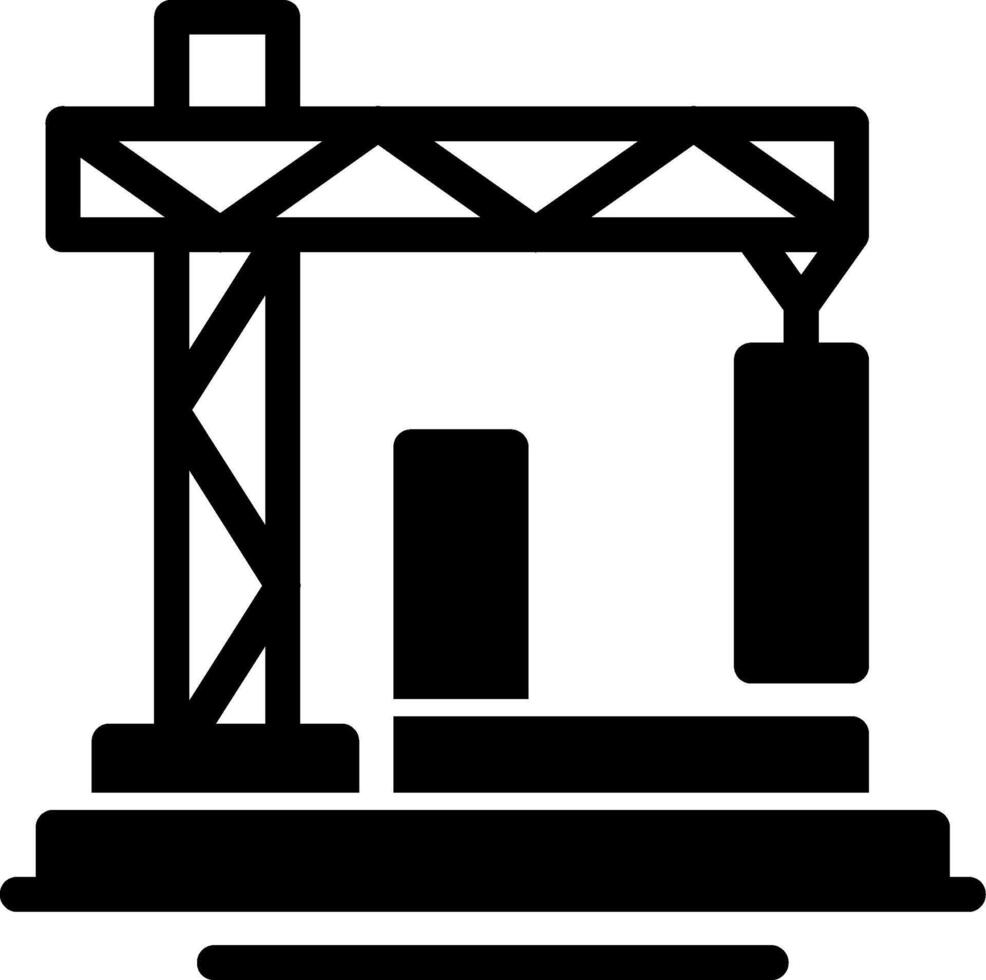 icono de glifo de sitio de construcción vector