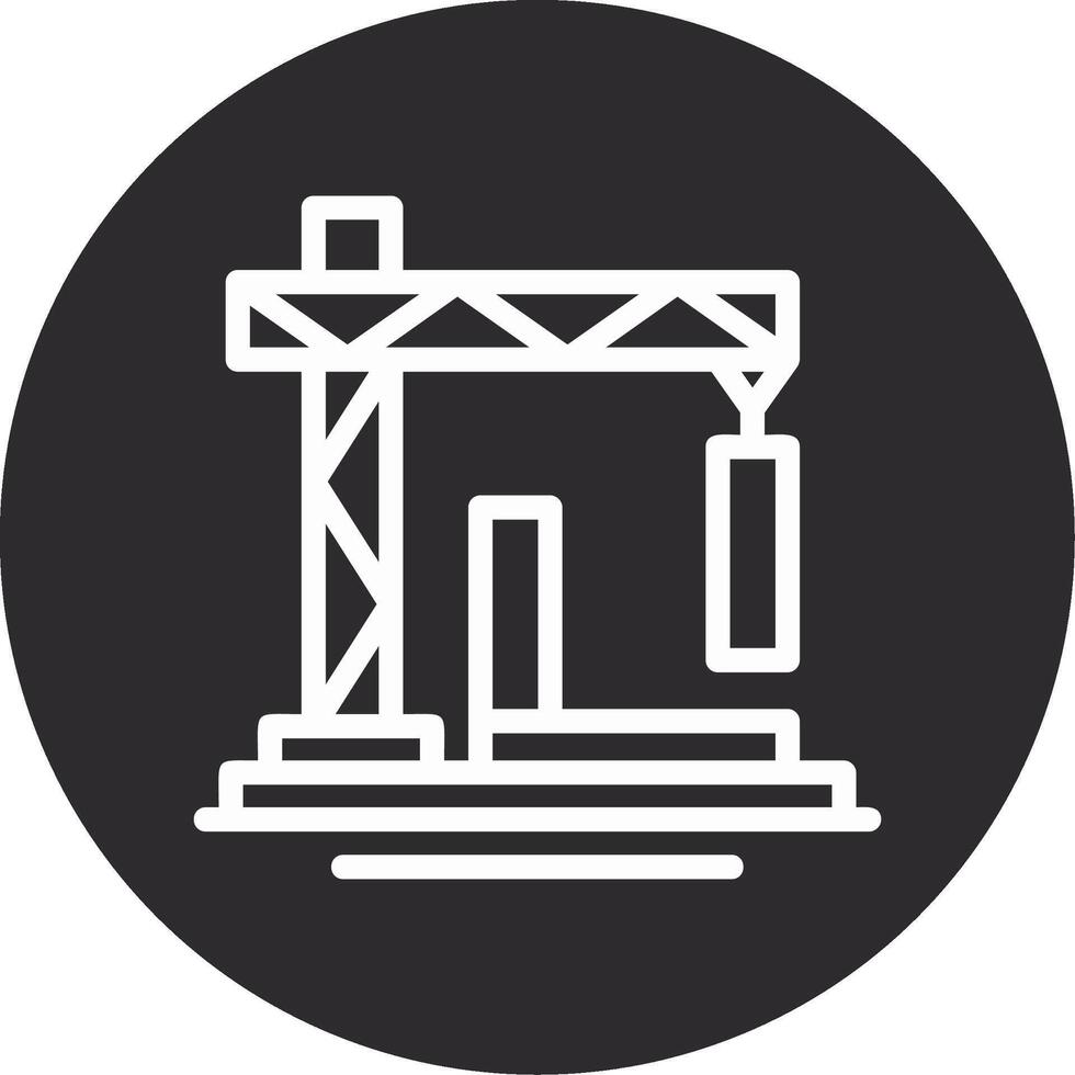 Construction Site Inverted Icon vector