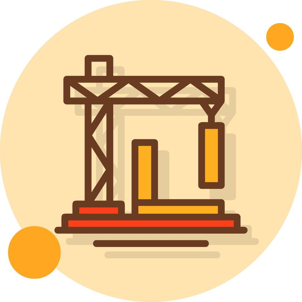 Construction Site Filled Shadow Circle Icon vector