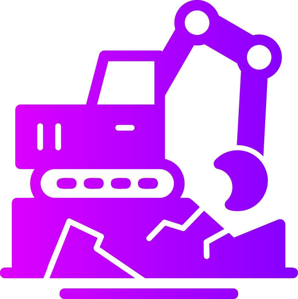 Excavation Solid Multi Gradient Icon vector