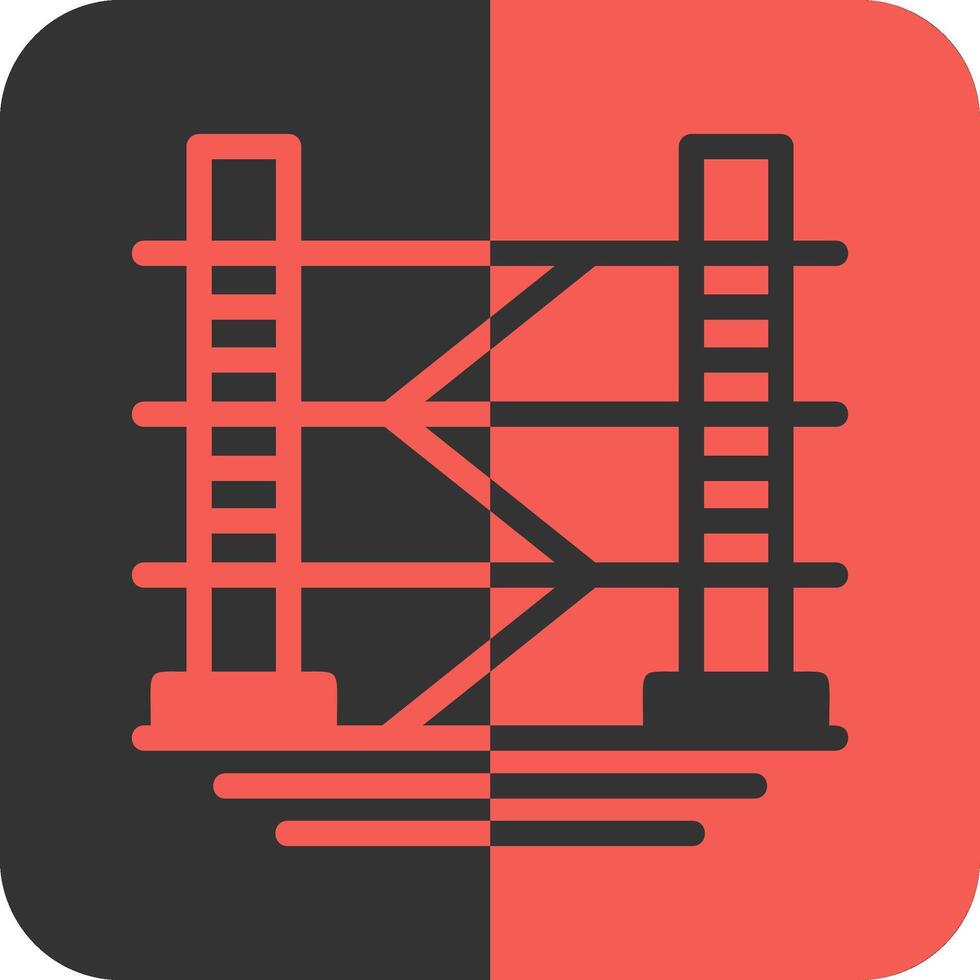 Scaffold Red Inverse Icon vector