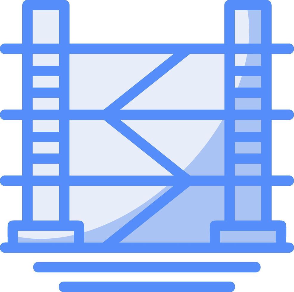 Scaffold Line Filled Blue Icon vector