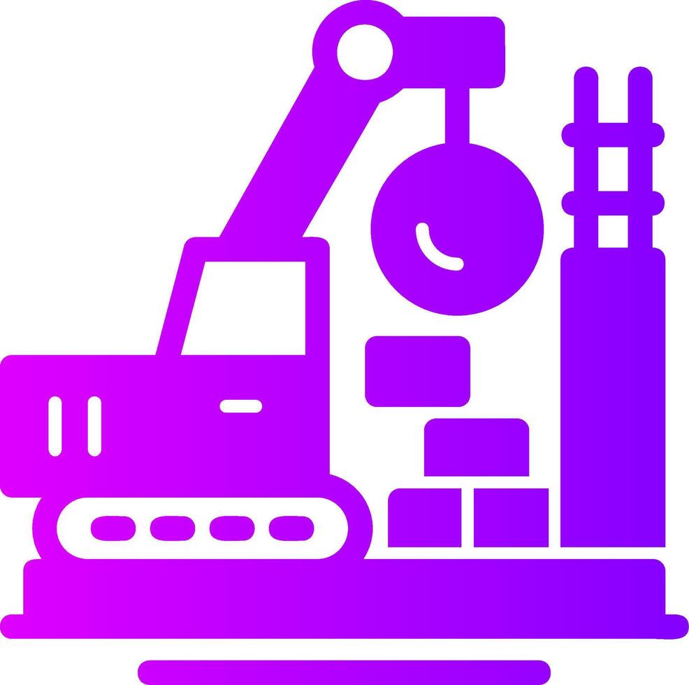 Demolition Solid Multi Gradient Icon vector