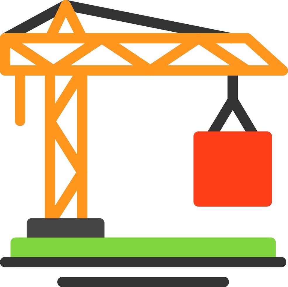 Crane Flat Icon vector