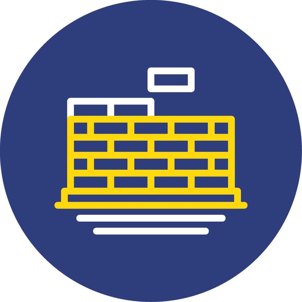 Brickwork Dual Line Circle Icon vector