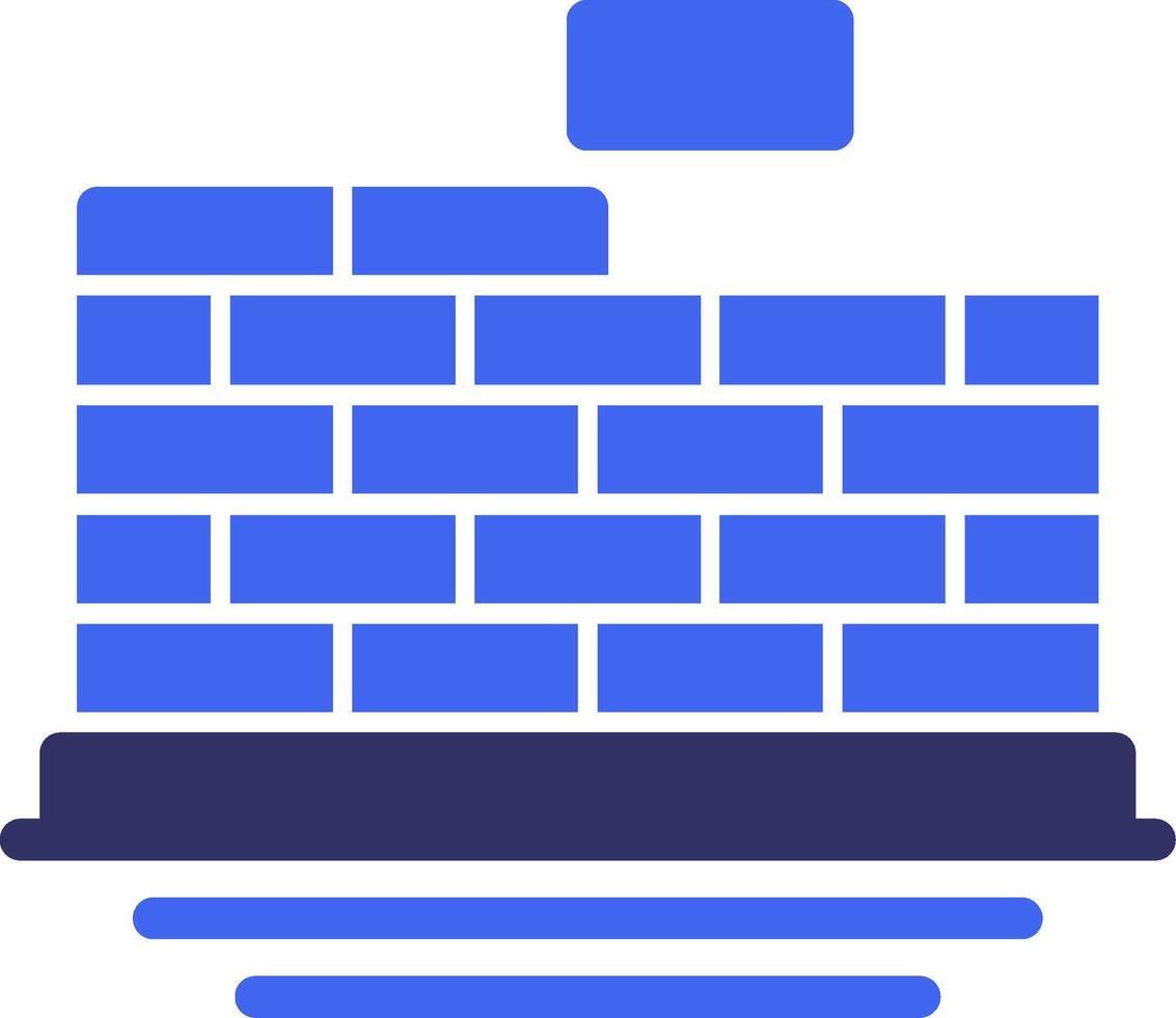 Brickwork Solid Two Color Icon vector