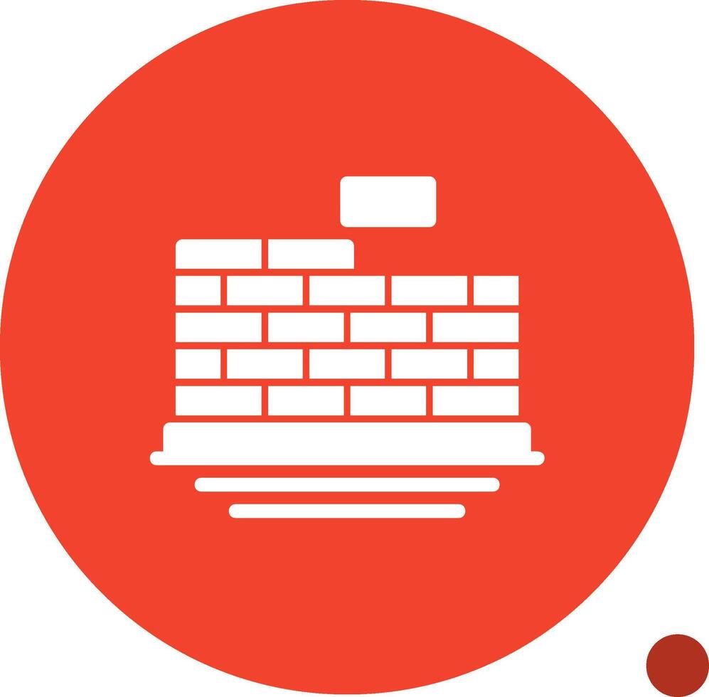 Brickwork Glyph Shadow Icon vector