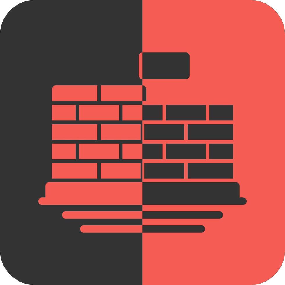 Brickwork Red Inverse Icon vector