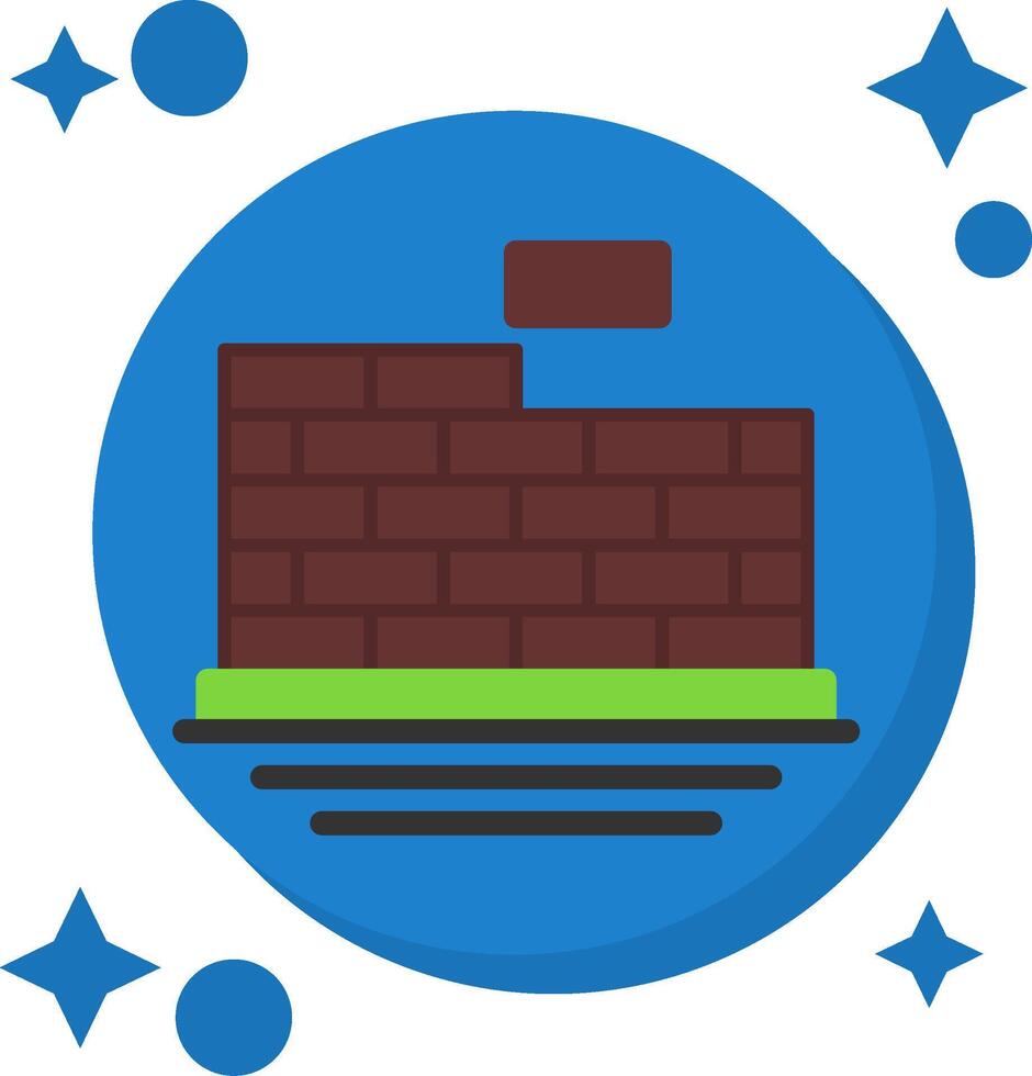 Brickwork Tailed Color Icon vector