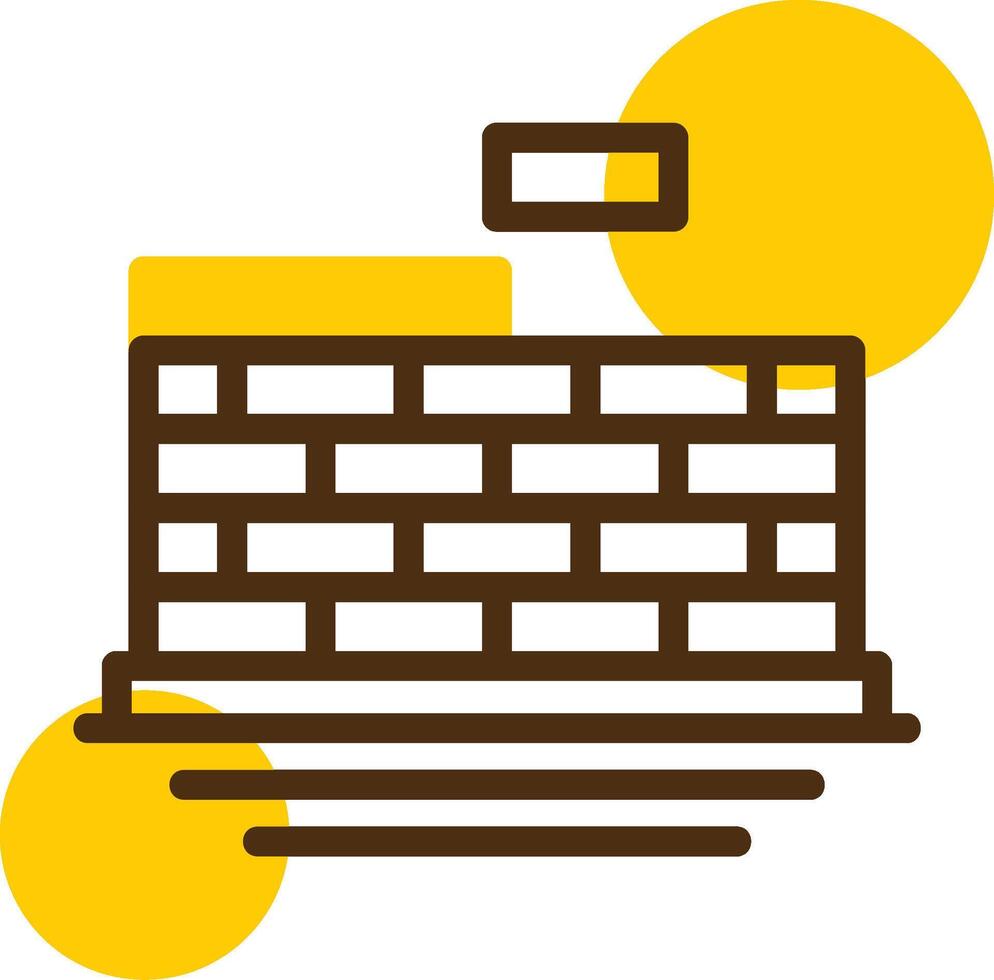 Brickwork Yellow Lieanr Circle Icon vector