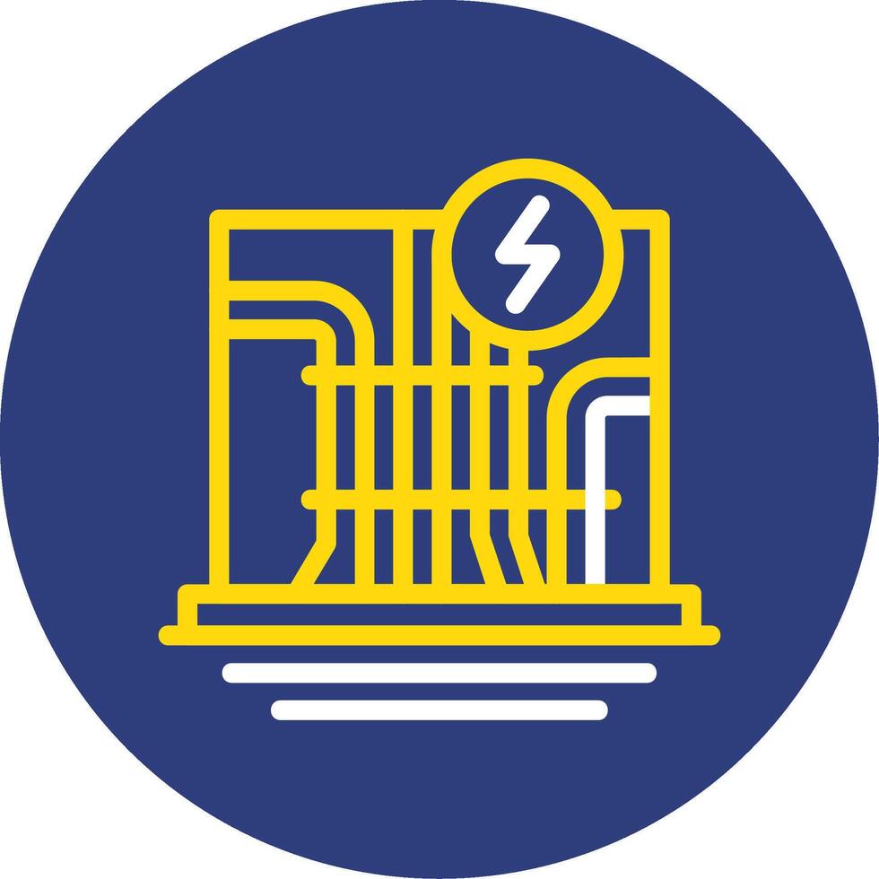 Electrical Wiring Dual Line Circle Icon vector