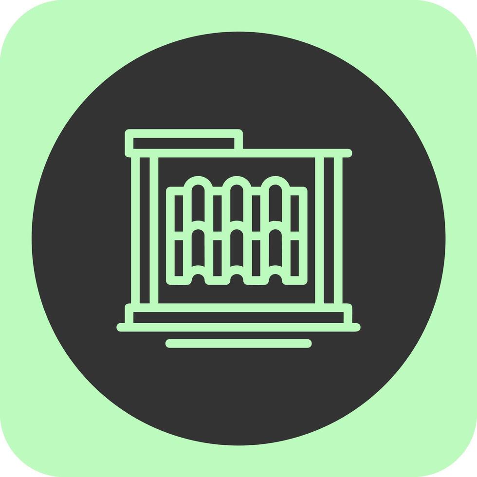 Roofing Linear Round Icon vector