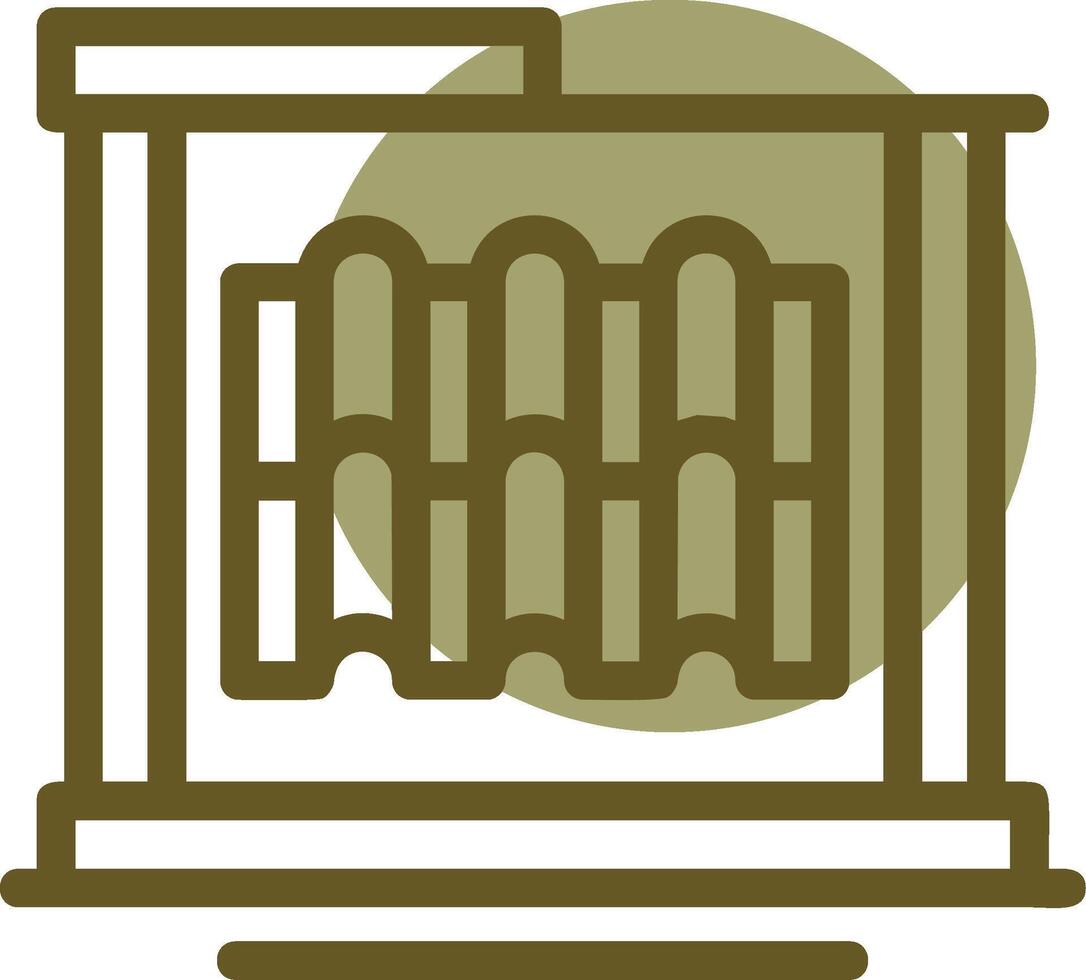 Roofing Linear Circle Icon vector