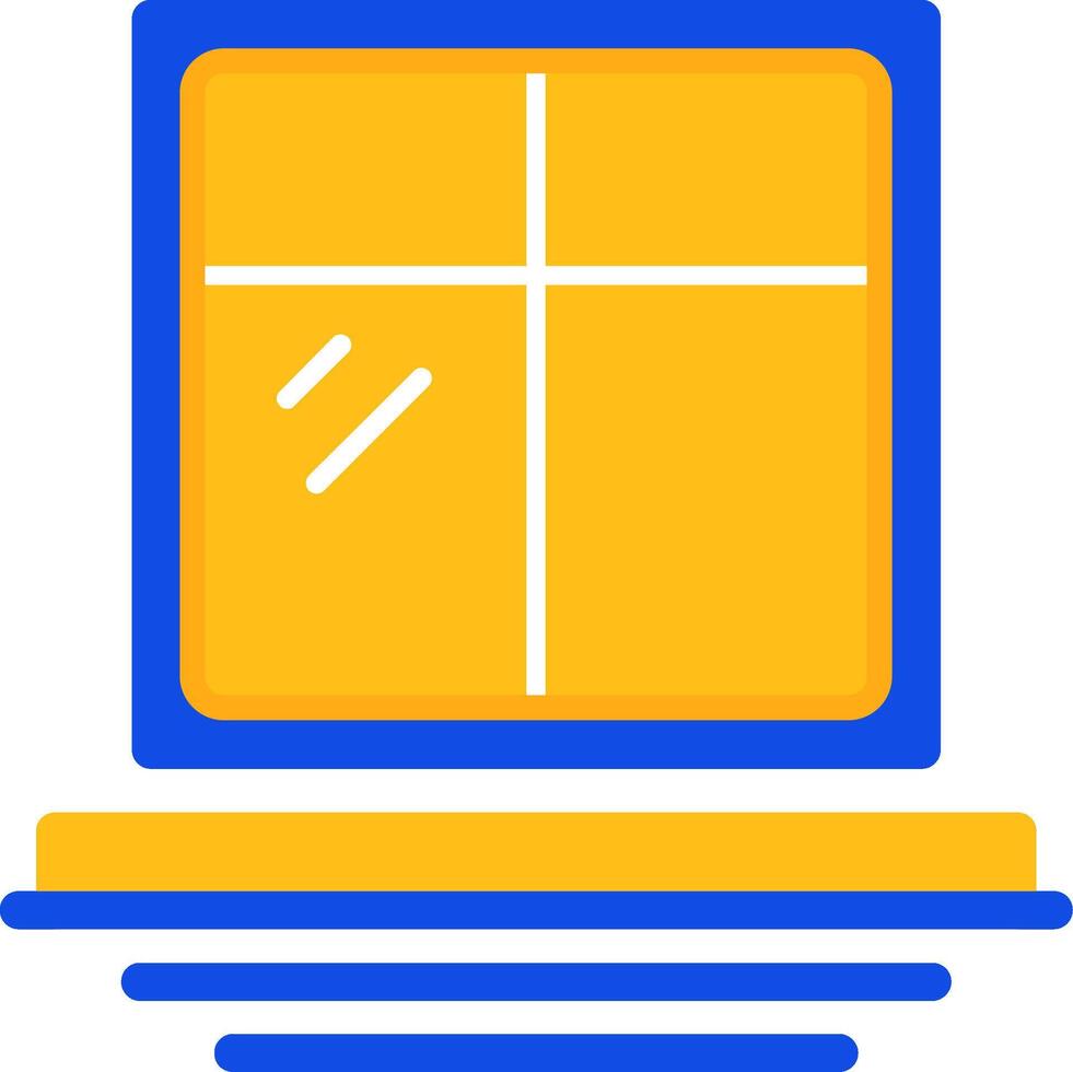 ventanas plano dos color icono vector